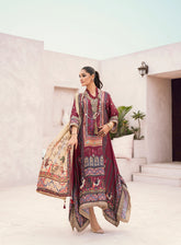 HemStitch Embroidered Silk 3 Piece Unstitched Suit HS24SE D-USC-01 ASH